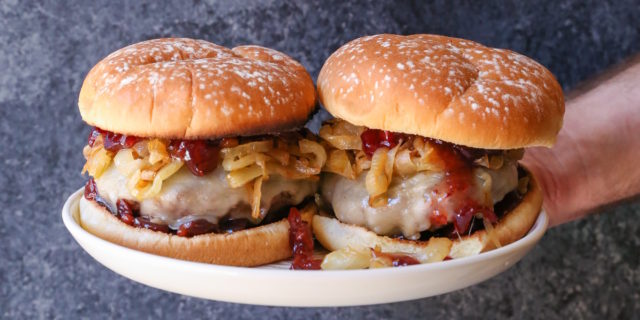 A Must-Try Burger Recipe Thatâs Grilled to Perfection With Caramelized Onions and Cranberry Relish